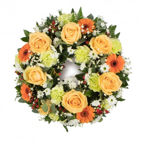 SYM-315 Classic Wreath in Peaches & Creams