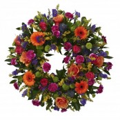 SYM-317 Classic Wreath with Mixed Flowers